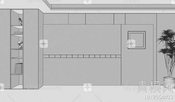 客餐厅奶油风电视沙发背景墙3D模型下载【ID:2064403】
