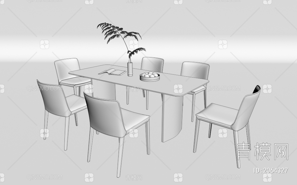 餐桌椅组合3D模型下载【ID:2064327】