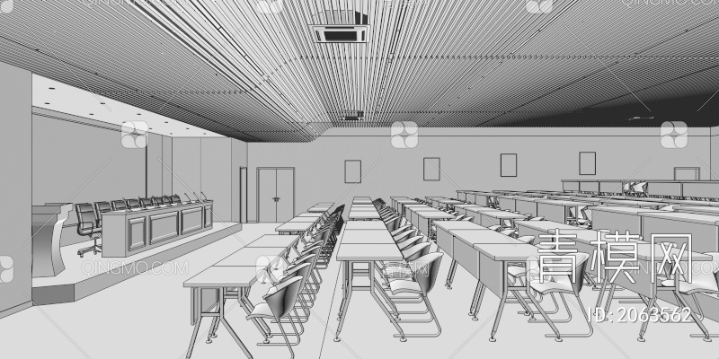 学校办公室 会议培训室 阶梯教室 实验室3D模型下载【ID:2063562】