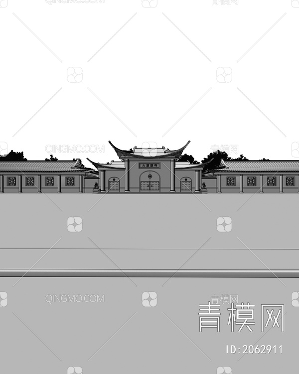 寺庙大门3D模型下载【ID:2062911】