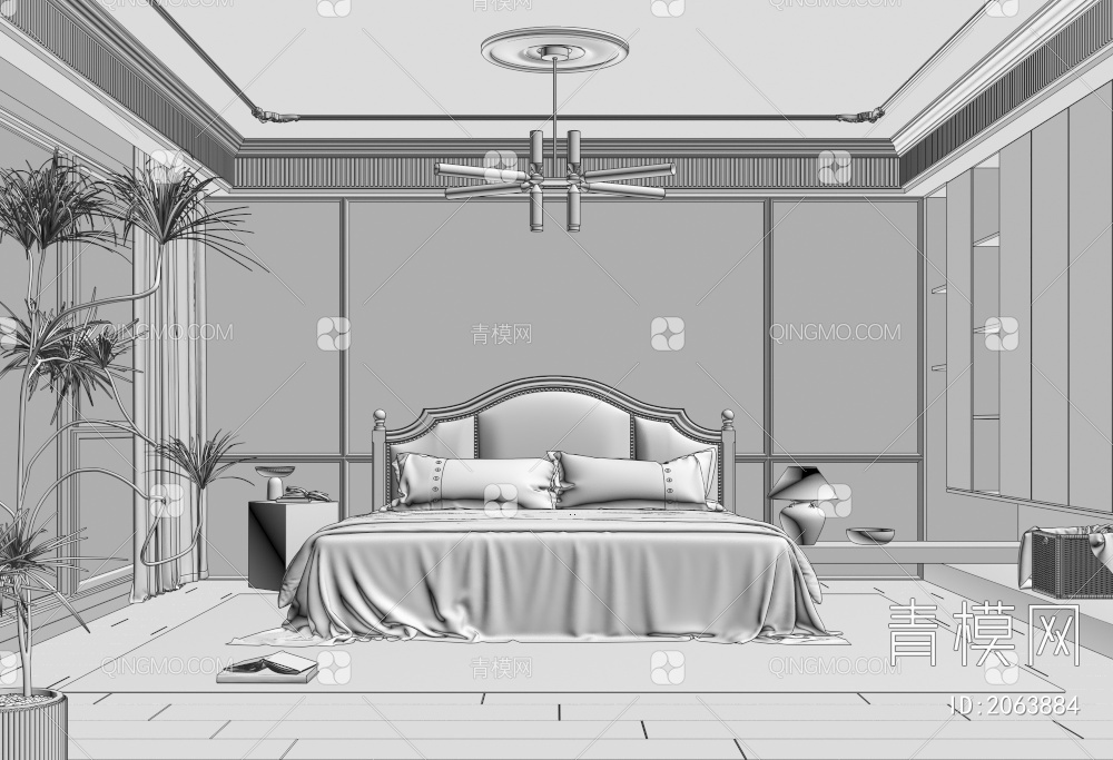家居卧室3D模型下载【ID:2063884】