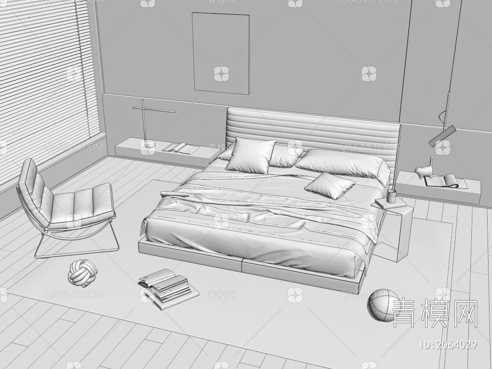 家居卧室3D模型下载【ID:2064029】