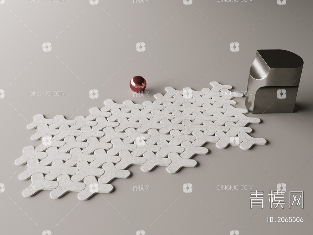几何 拼接 绒毛 地毯3D模型下载【ID:2065506】