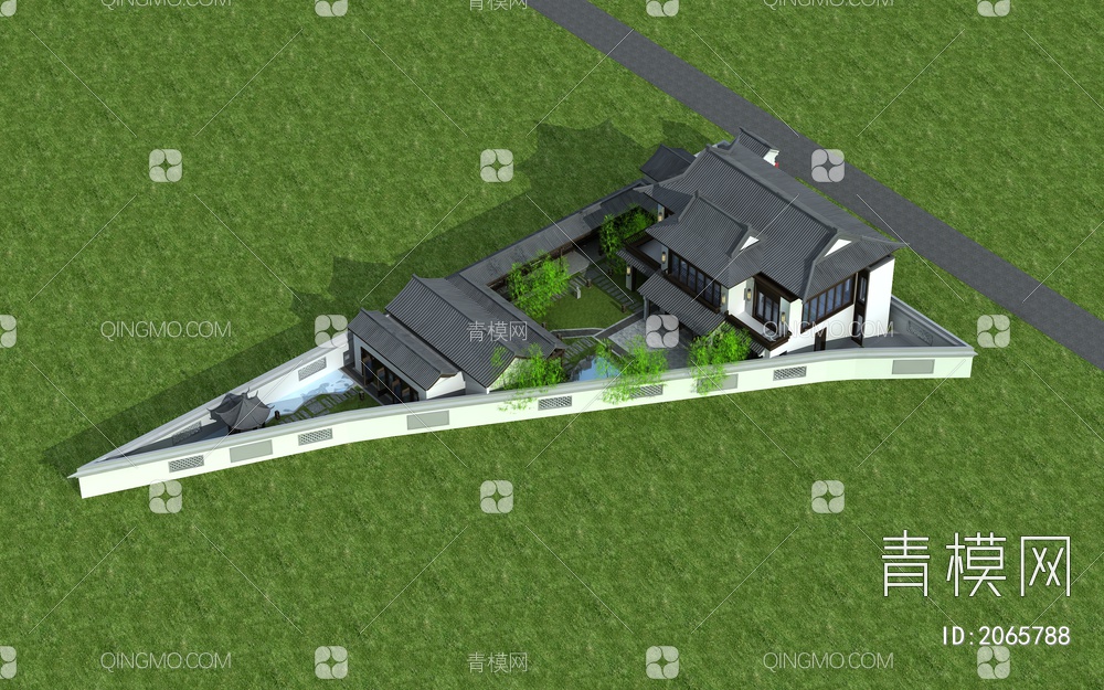 古建别墅3D模型下载【ID:2065788】