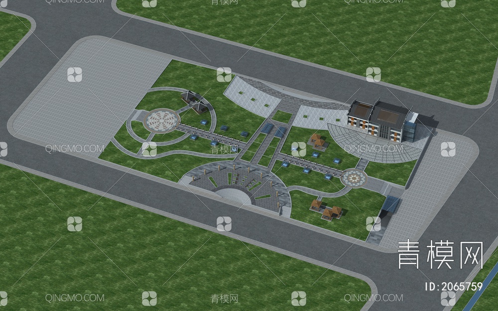 公园景观建筑3D模型下载【ID:2065759】
