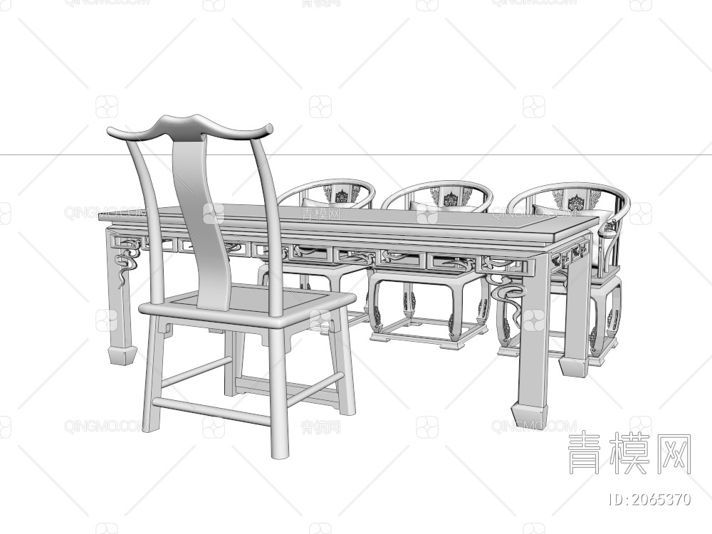 茶桌椅3D模型下载【ID:2065370】