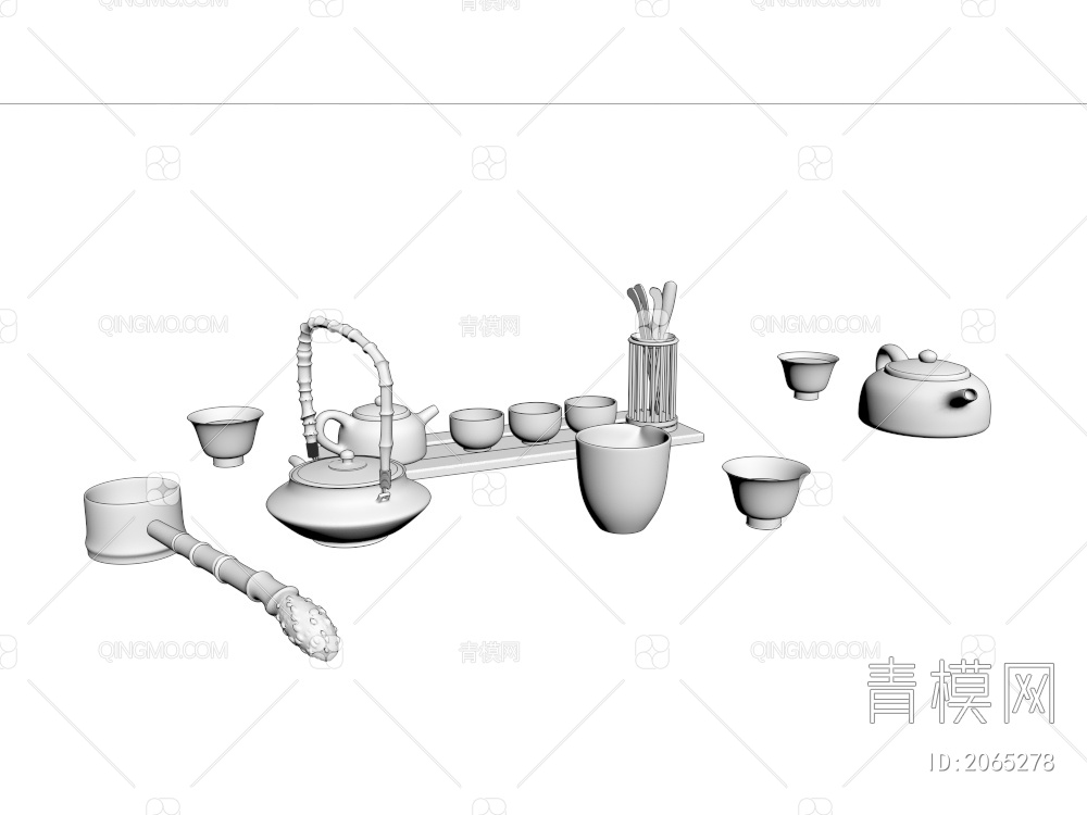 黑瓷器茶具3D模型下载【ID:2065278】