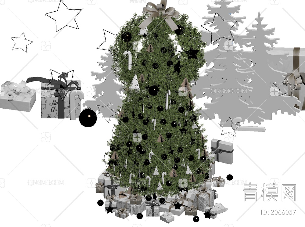 圣诞树SU模型下载【ID:2066057】
