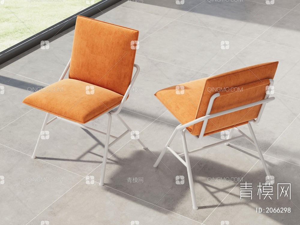 布艺餐椅 长条椅3D模型下载【ID:2066298】