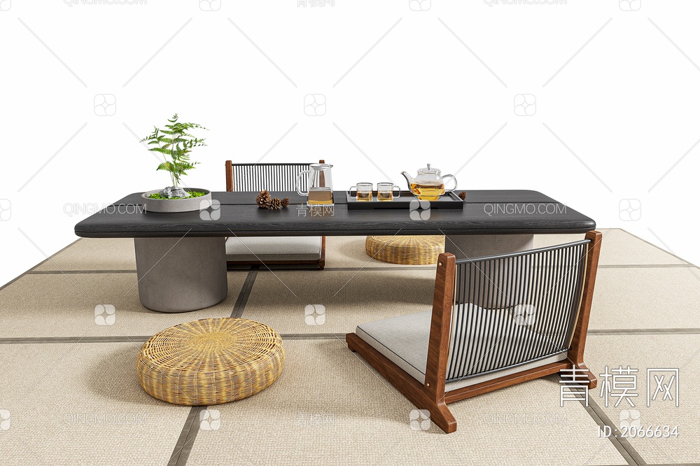 茶桌椅3D模型下载【ID:2066634】