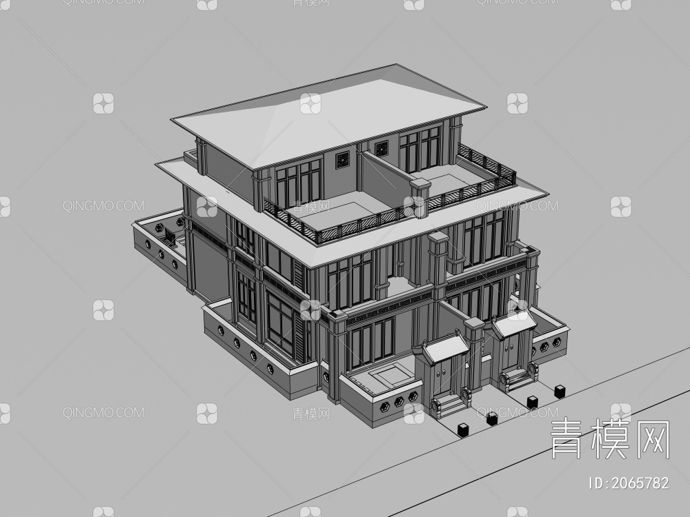 别墅3D模型下载【ID:2065782】