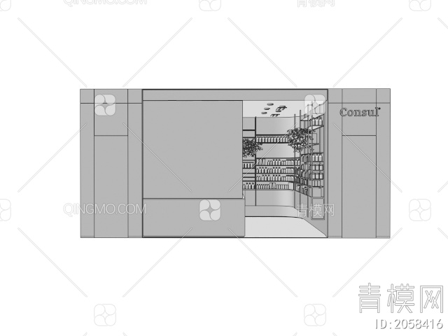 店铺 门面3D模型下载【ID:2058416】