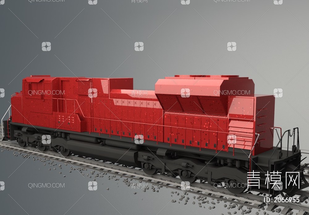 红色复古火车3D模型下载【ID:2066955】