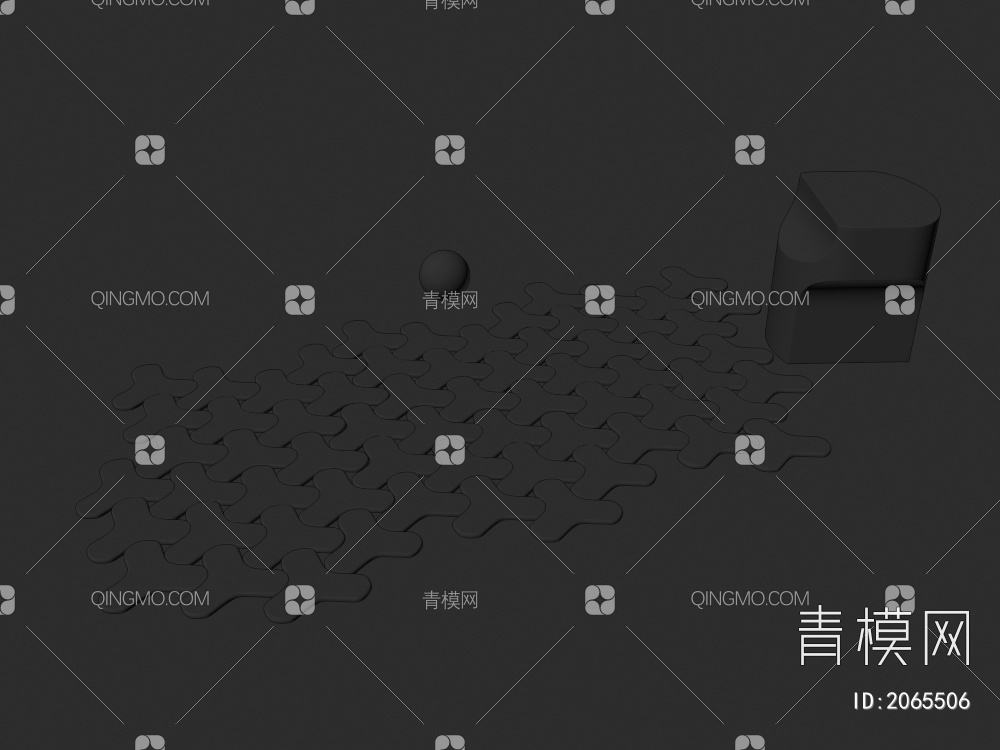 几何 拼接 绒毛 地毯3D模型下载【ID:2065506】