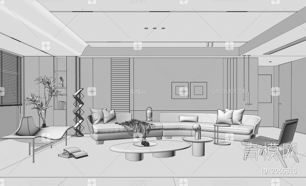 家居客厅 沙发组合 单人椅 休闲椅3D模型下载【ID:2065815】