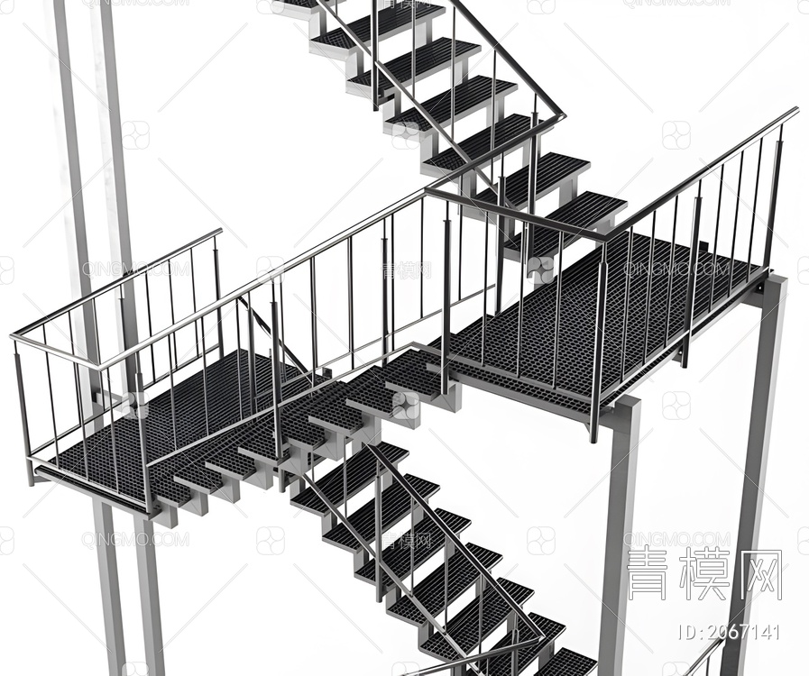 金属户外楼梯3D模型下载【ID:2067141】