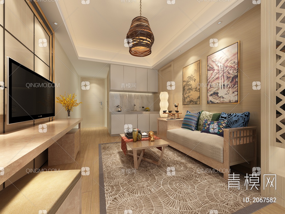 酒店式公寓3D模型下载【ID:2067582】