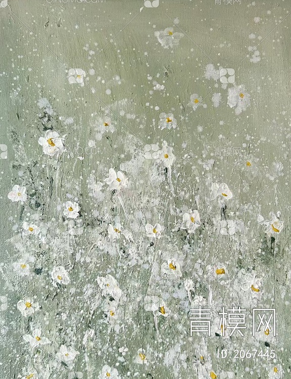 现代风手绘花卉油画贴图下载【ID:2067445】