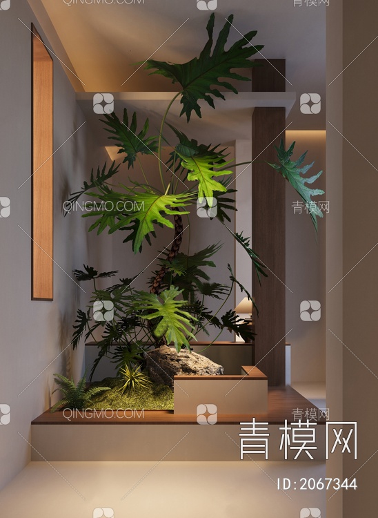 玄关植物造景3D模型下载【ID:2067344】