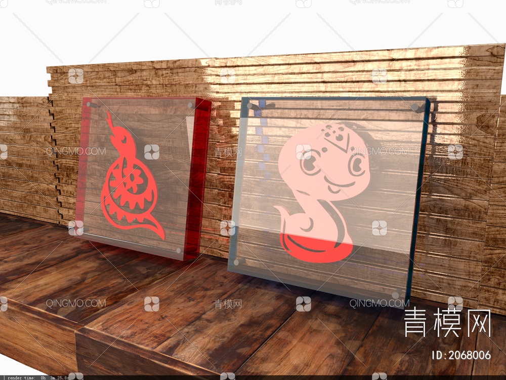 蛇元素立体亚克力画3D模型下载【ID:2068006】