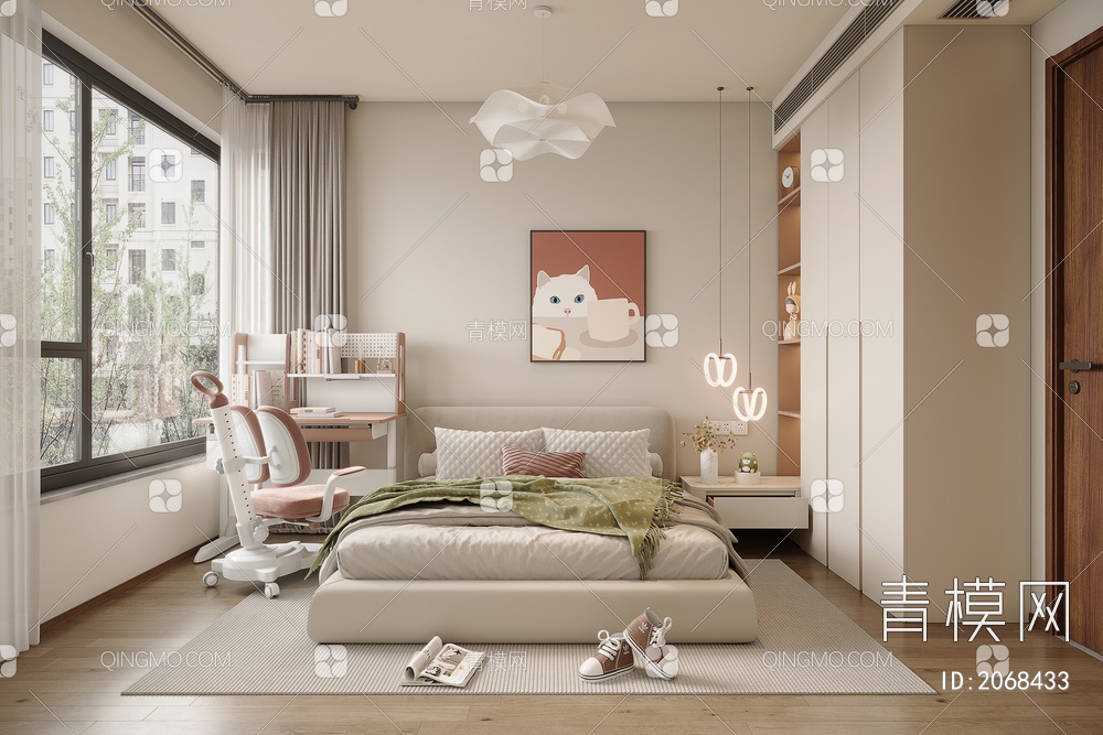 小孩房卧室3D模型下载【ID:2068433】