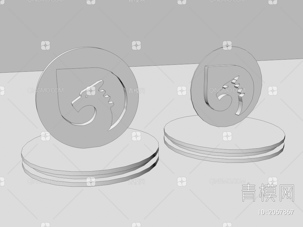 龙年装饰龙元素龙logo73D模型下载【ID:2067867】