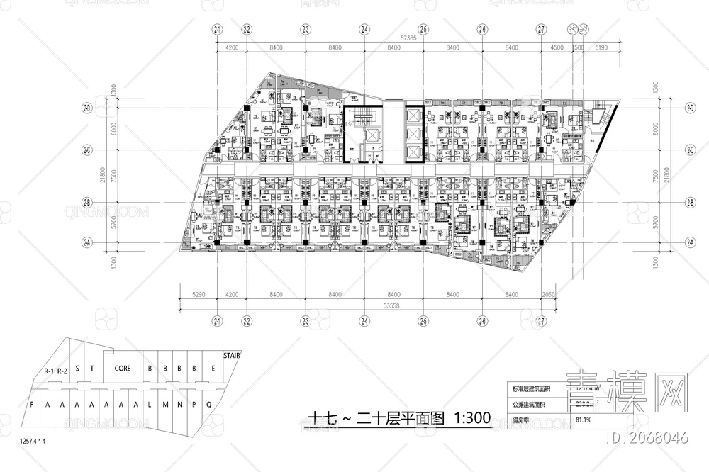 公寓户型CAD【ID:2068046】