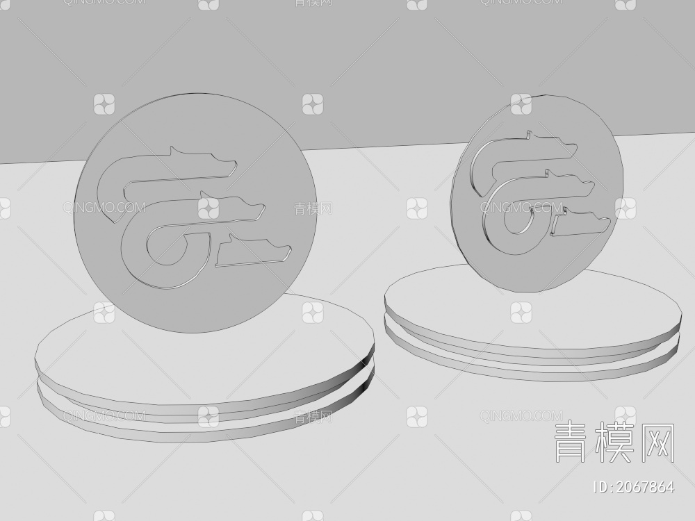 龙年装饰龙元素龙logo63D模型下载【ID:2067864】