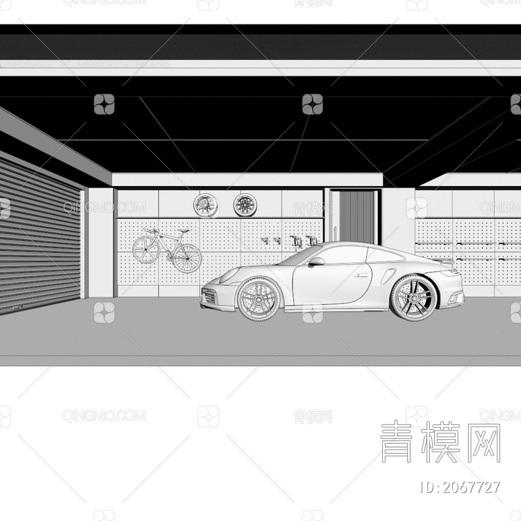 室内停车场3D模型下载【ID:2067727】