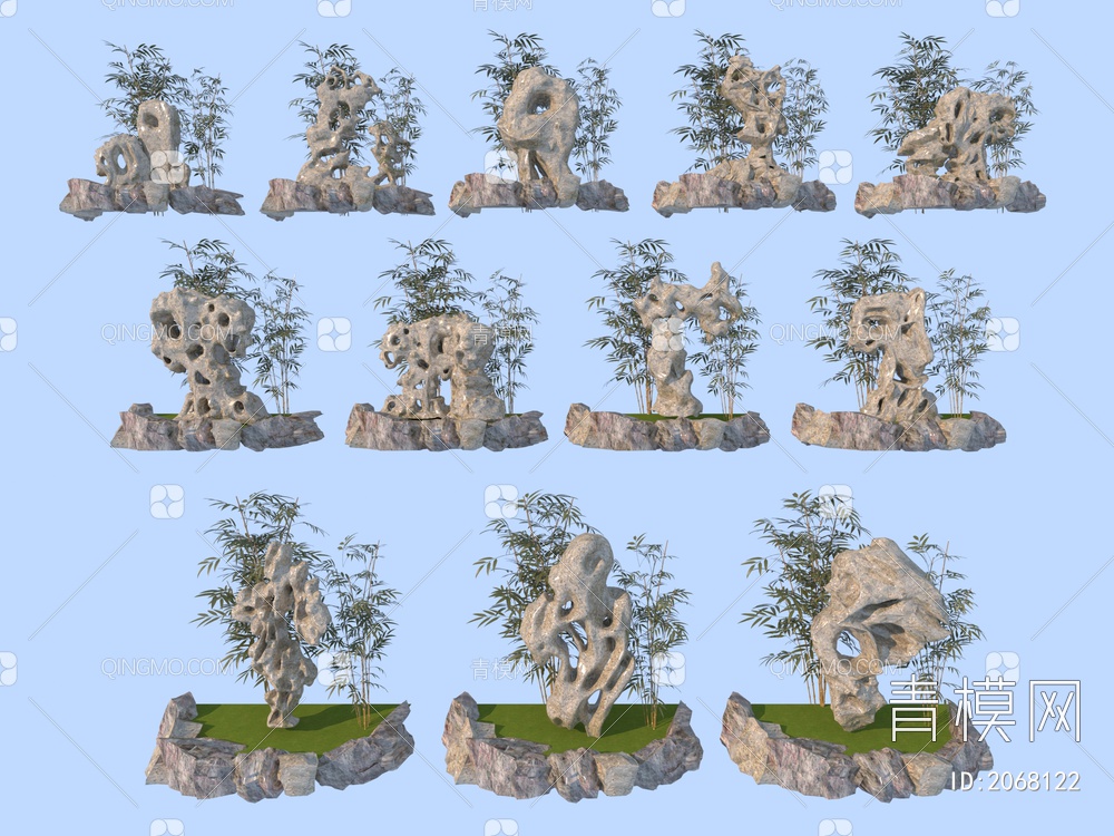 太湖石组合3D模型下载【ID:2068122】