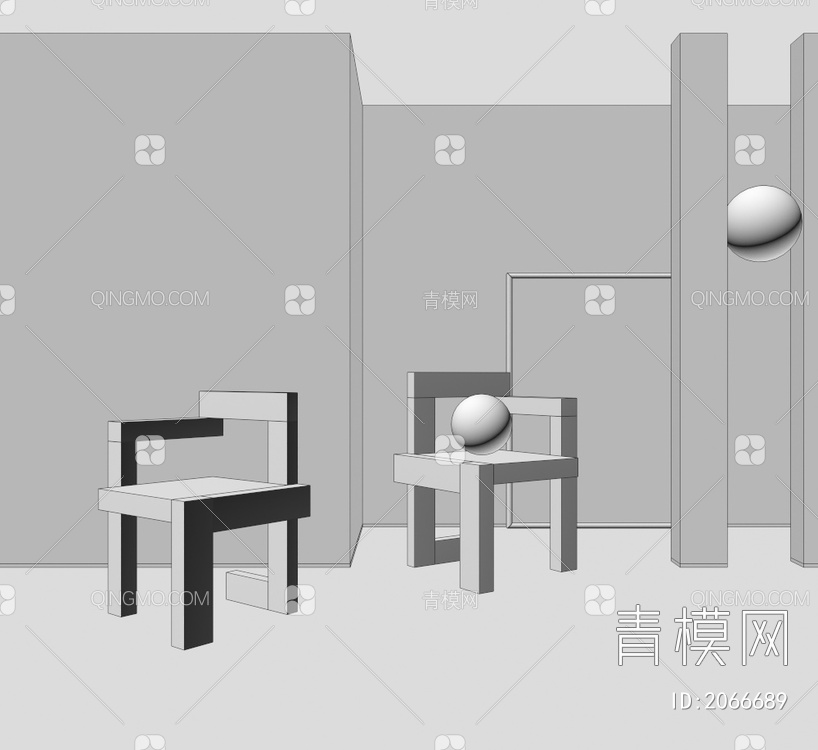 几何单椅3D模型下载【ID:2066689】