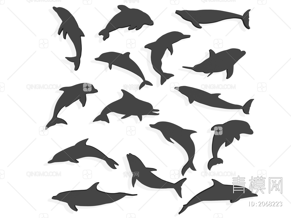海豚墙饰3D模型下载【ID:2068223】