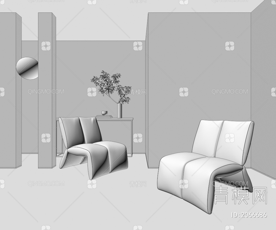 休闲椅3D模型下载【ID:2066686】