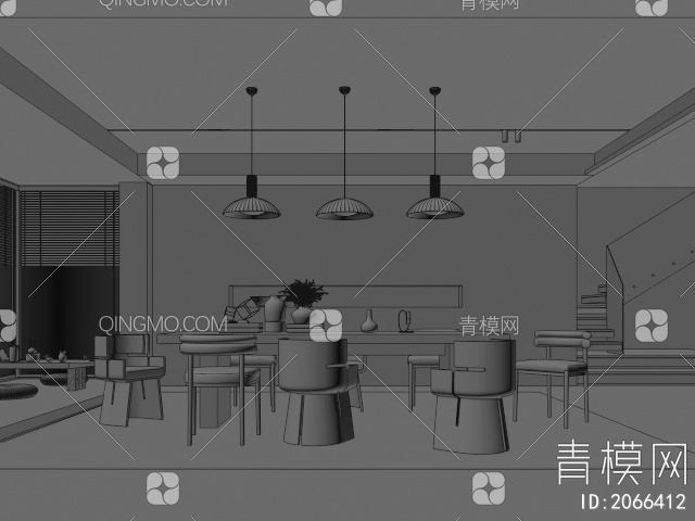 餐厅3D模型下载【ID:2066412】