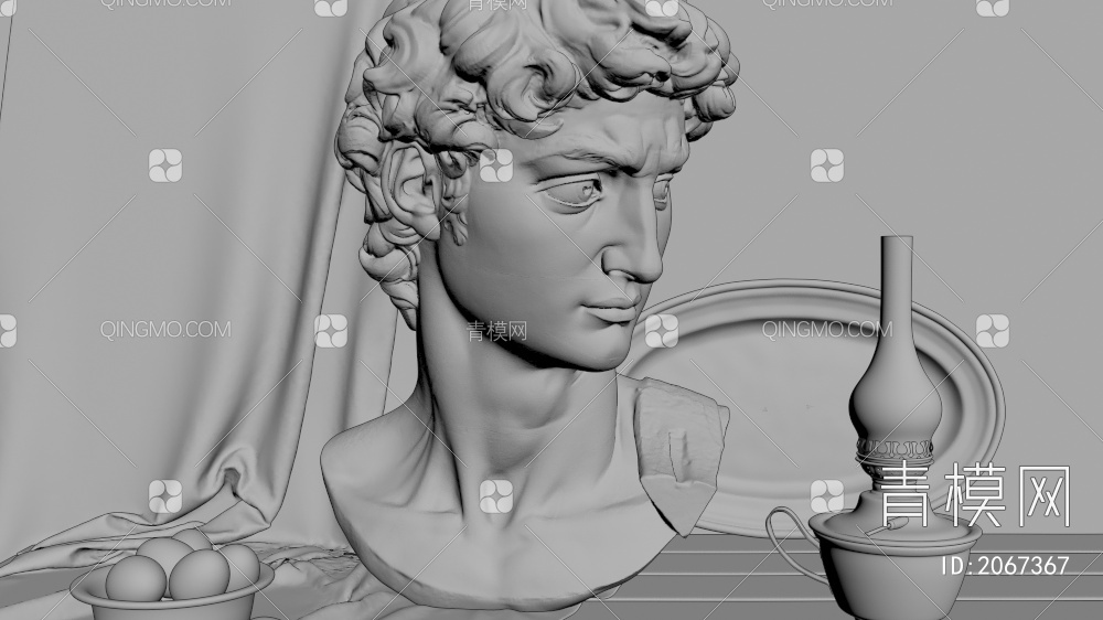 大卫石膏雕塑3D模型下载【ID:2067367】