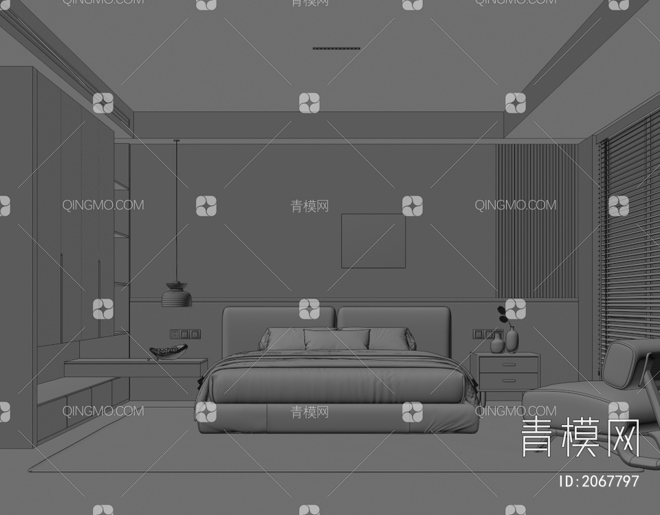 卧室3D模型下载【ID:2067797】