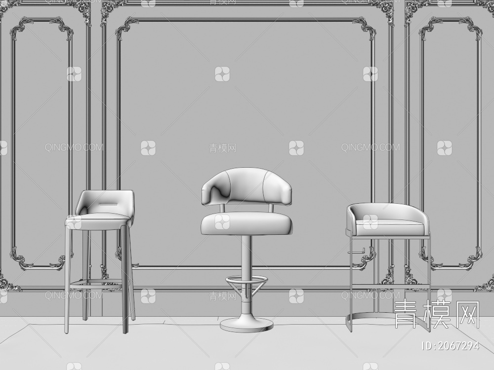 吧椅 单椅3D模型下载【ID:2067294】
