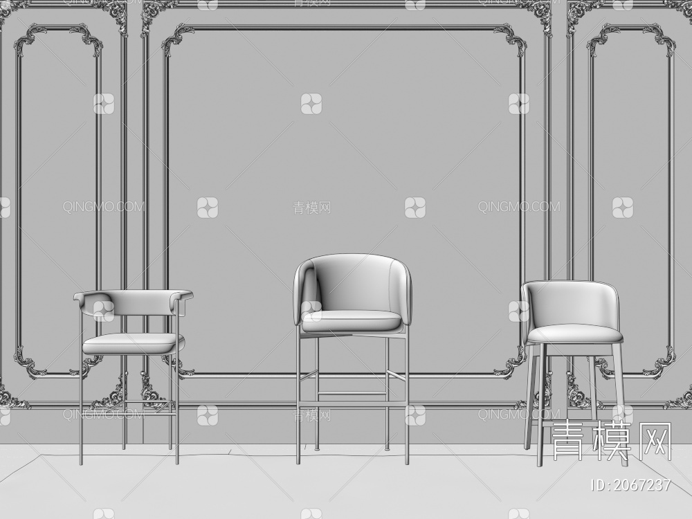 吧椅 单椅3D模型下载【ID:2067237】