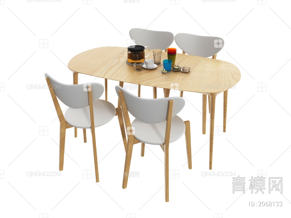 餐桌椅组合3D模型下载【ID:2068133】