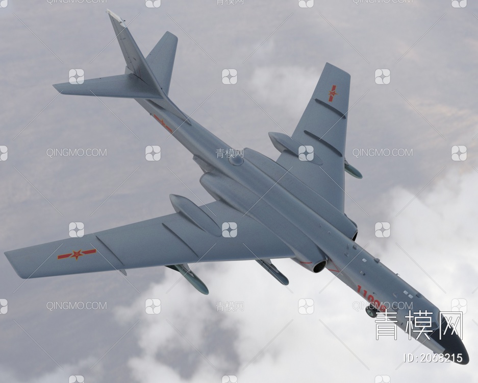 国产轰炸机轰6KH6K3D模型下载【ID:2068215】