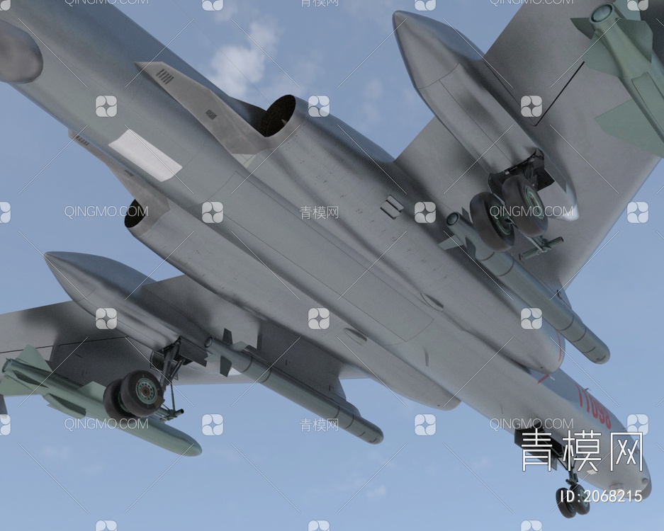 国产轰炸机轰6KH6K3D模型下载【ID:2068215】