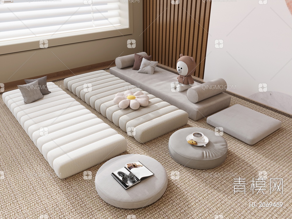 蒲团，坐垫，飘窗垫3D模型下载【ID:2069459】