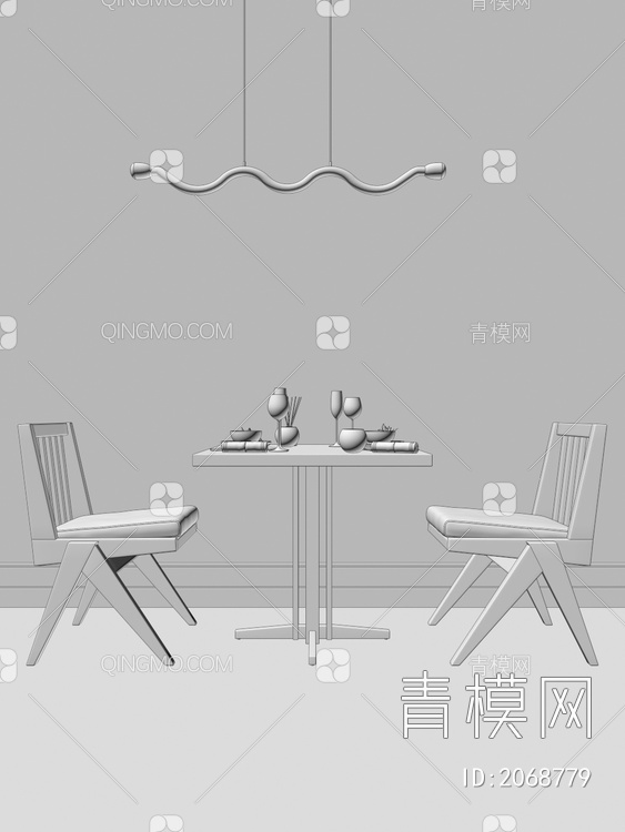 茶桌椅组合3D模型下载【ID:2068779】