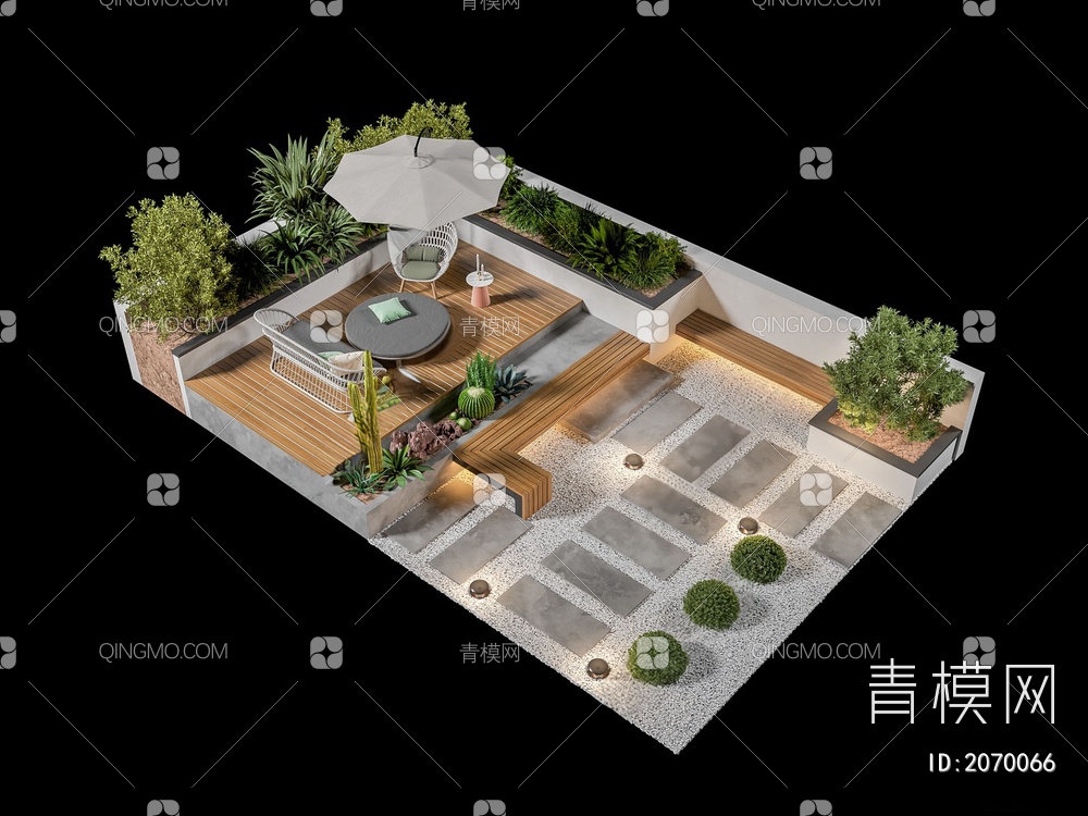 庭院花园3D模型下载【ID:2070066】