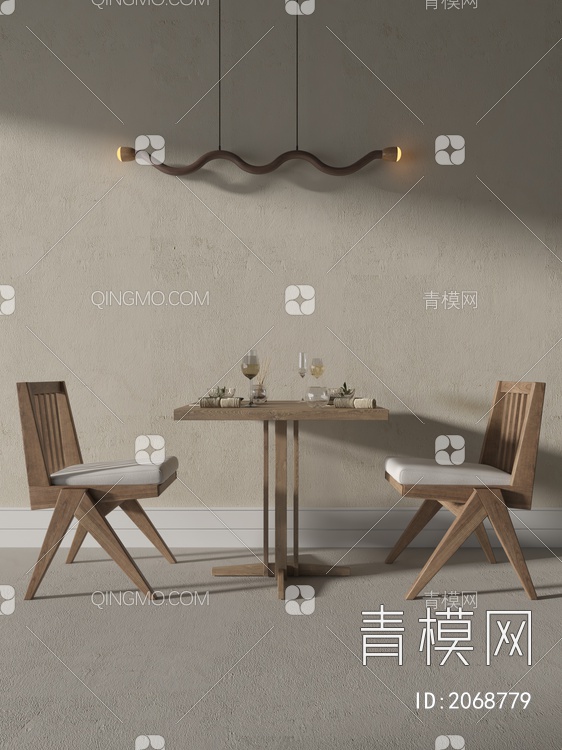 茶桌椅组合3D模型下载【ID:2068779】