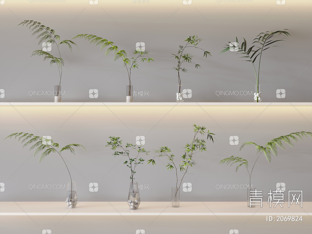 水生植物，植物摆件3D模型下载【ID:2069824】