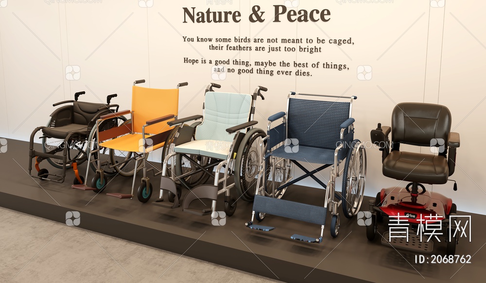 轮椅3D模型下载【ID:2068762】