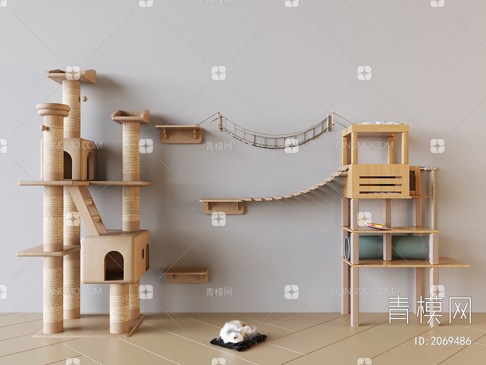 猫爬架3D模型下载【ID:2069486】