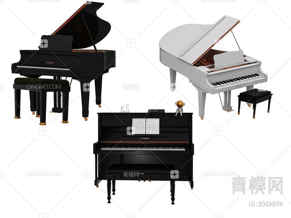 钢琴SU模型下载【ID:2069874】