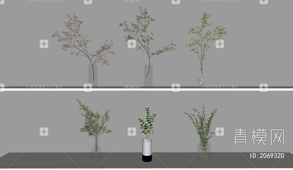水生植物，植物摆件SU模型下载【ID:2069320】